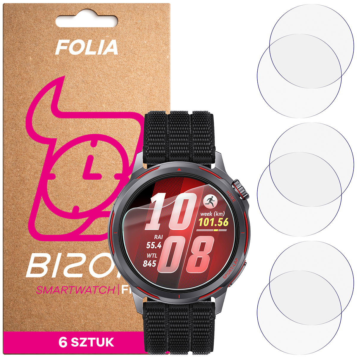Folia hydrożelowa Bizon Watch Film HydroFlex dla Huawei Watch GT Runner 2