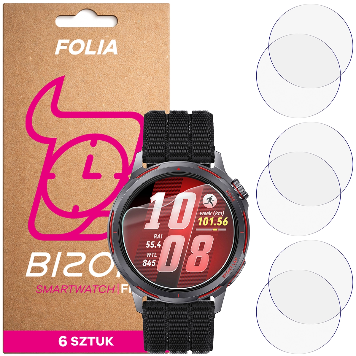Folia hydrożelowa Bizon Watch Film HydroFlex dla Huawei Watch GT Runner 2