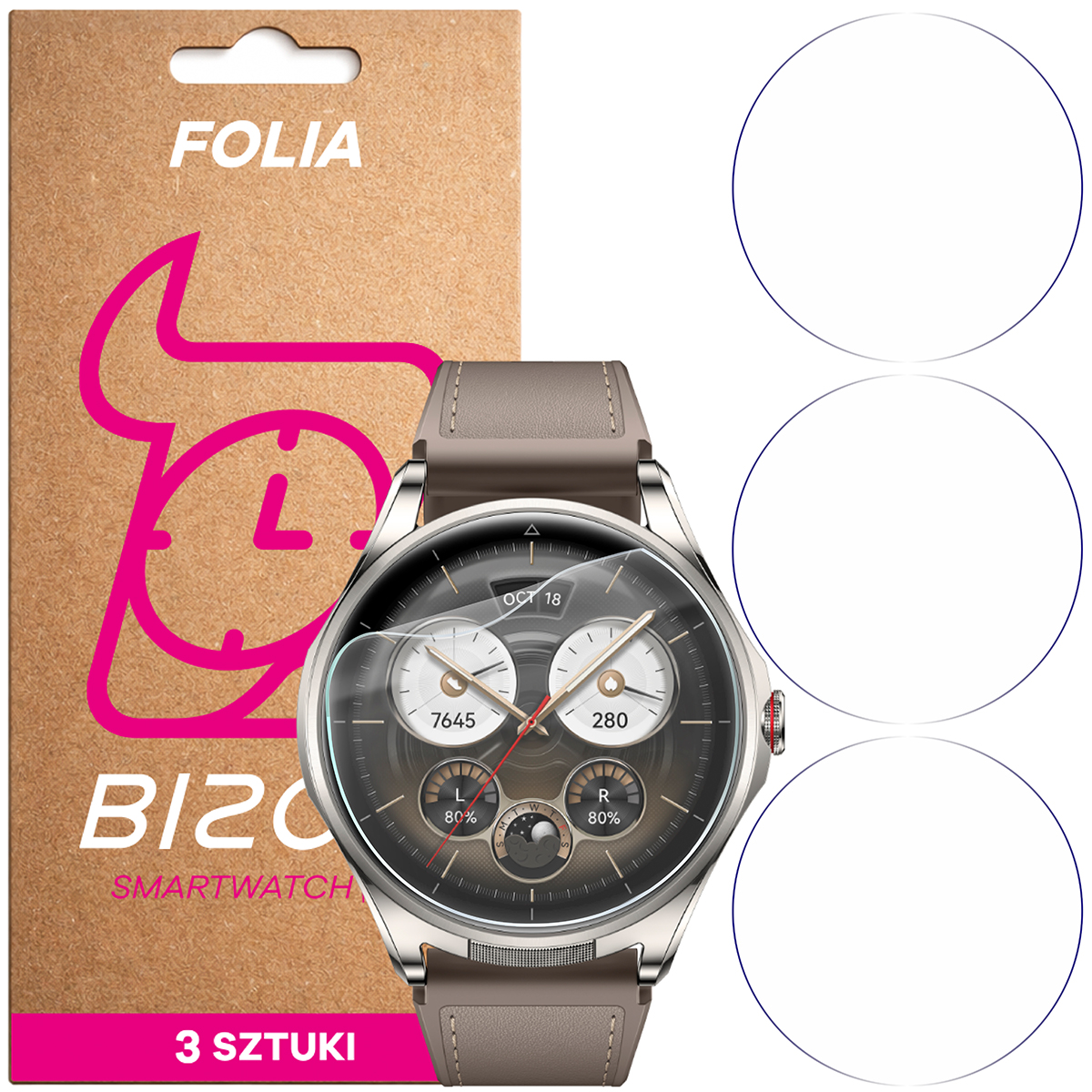 Folia hydrożelowa Bizon Watch Film HydroFlex dla Huawei Watch Buds 2