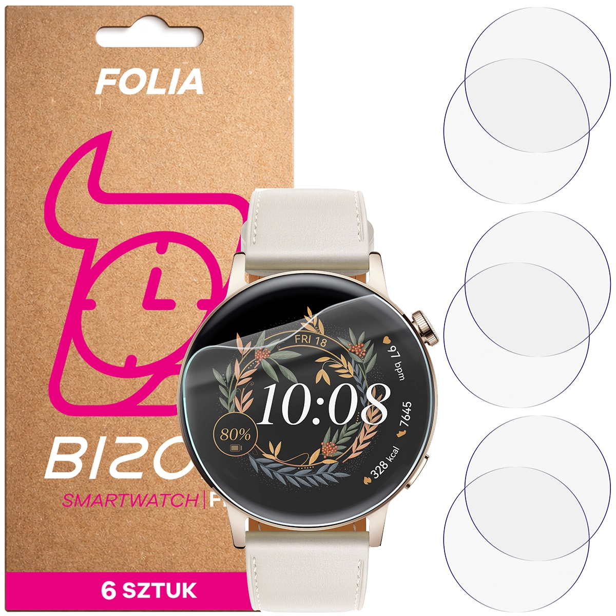 Folia hydrożelowa Bizon Watch Film HydroFlex dla Huawei Watch GT 3 42 mm