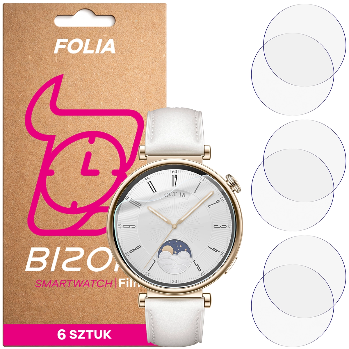 Folia hydrożelowa Bizon Watch Film HydroFlex dla Huawei Watch GT 4 41 mm