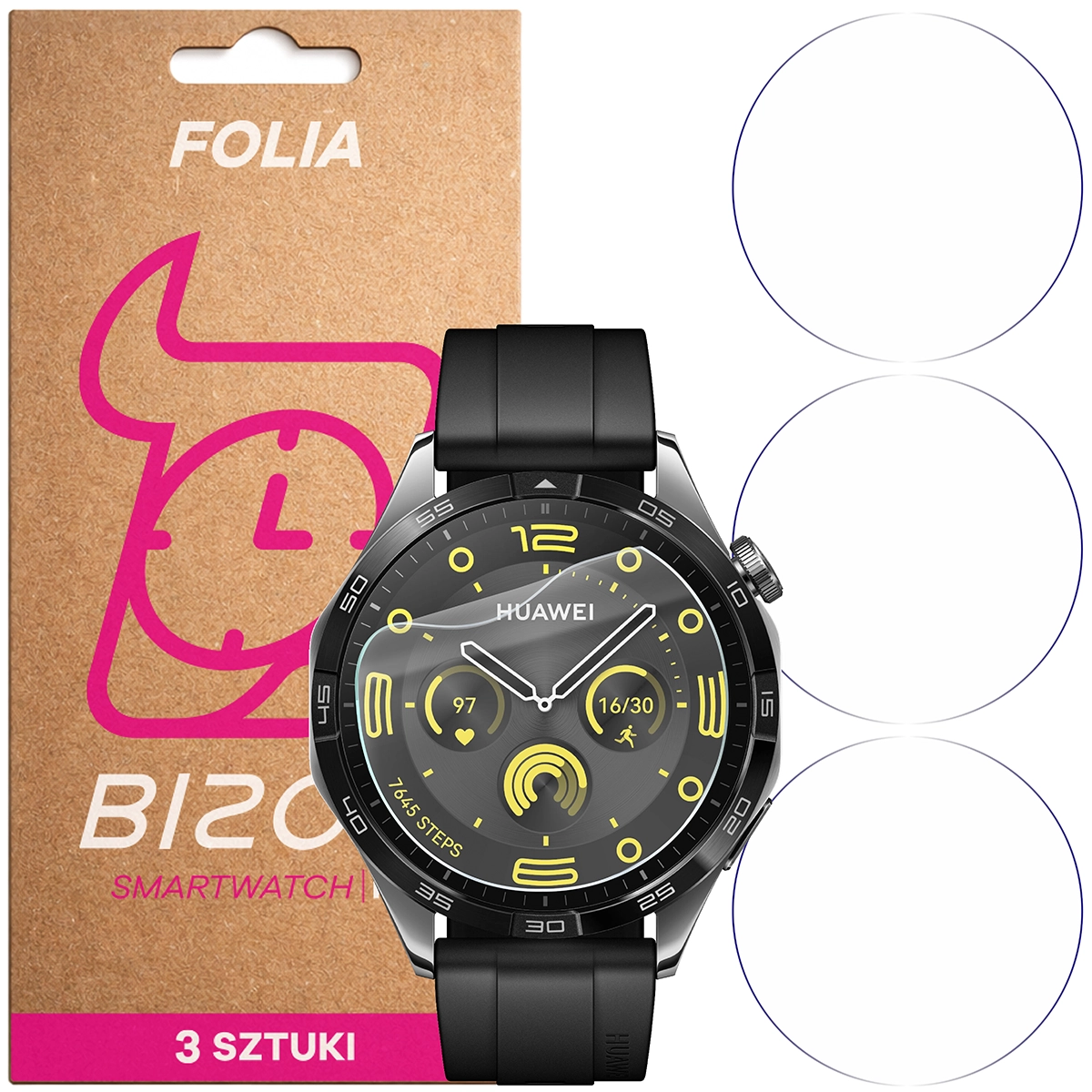 Folia hydrożelowa Bizon Watch Film HydroFlex dla Huawei Watch GT 4 46 mm Active