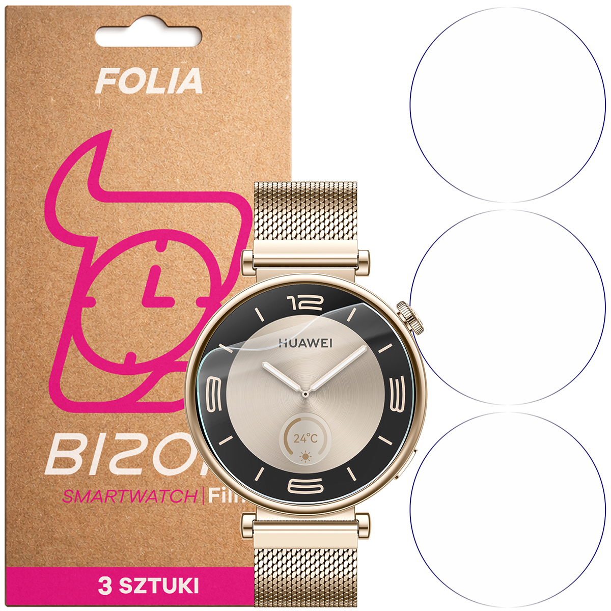Folia hydrożelowa Bizon Watch Film HydroFlex dla Huawei Watch GT 4 41 mm Elegant