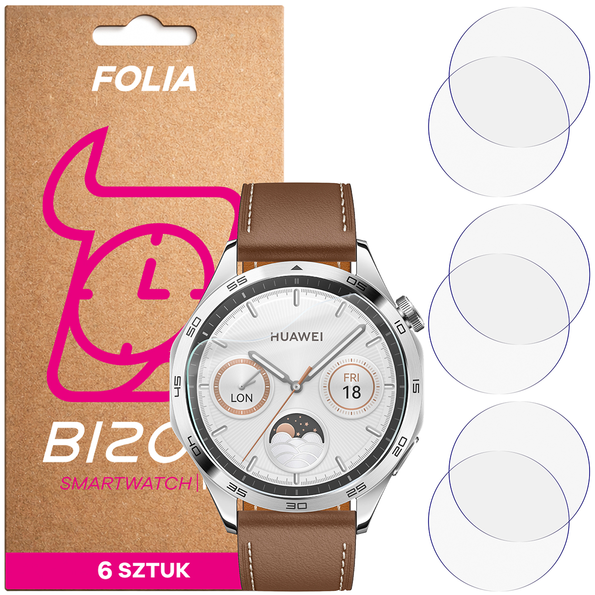 Folia hydrożelowa Bizon Watch Film HydroFlex dla Huawei Watch GT 4 46 mm