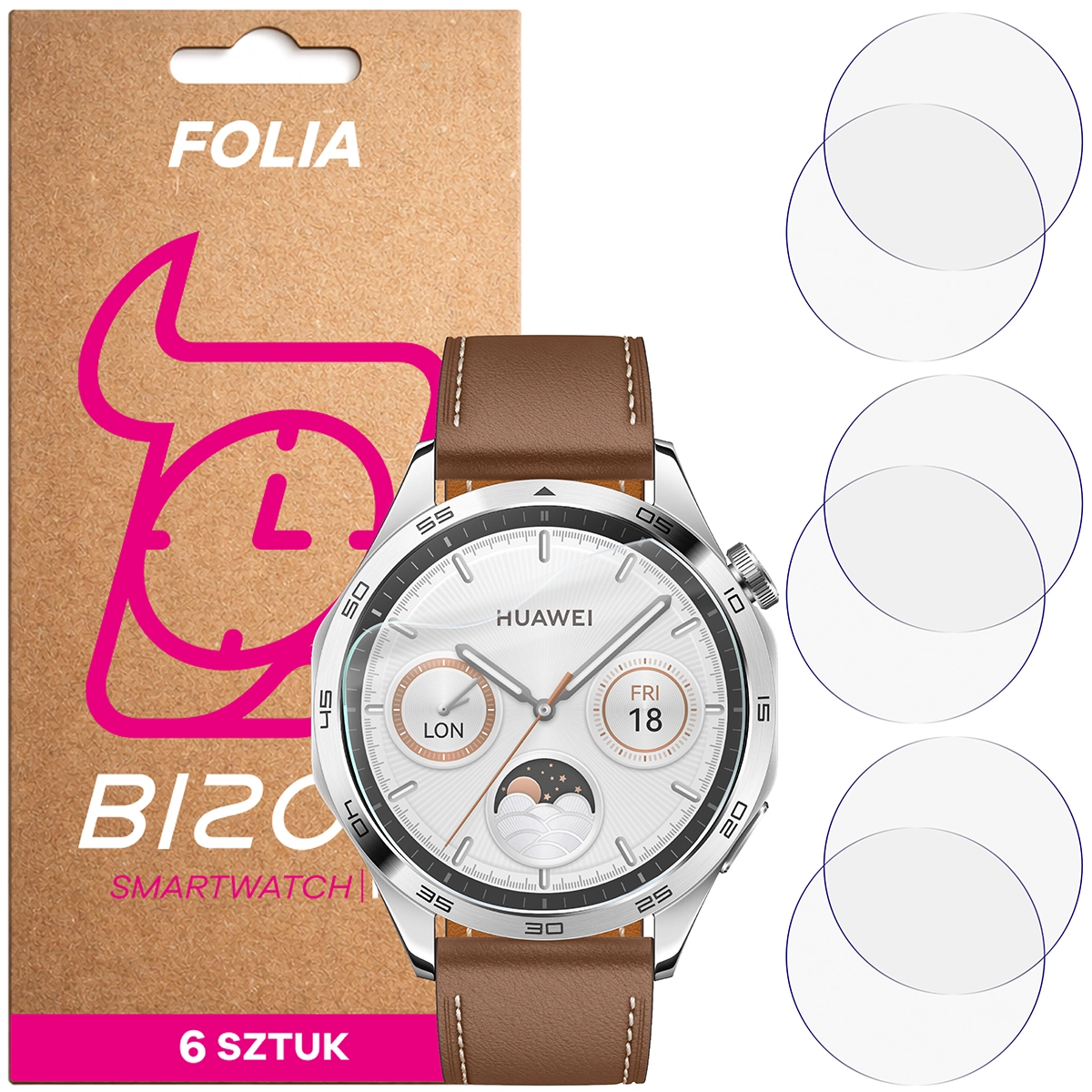Folia hydrożelowa Bizon Watch Film HydroFlex dla Huawei Watch GT 4 46 mm