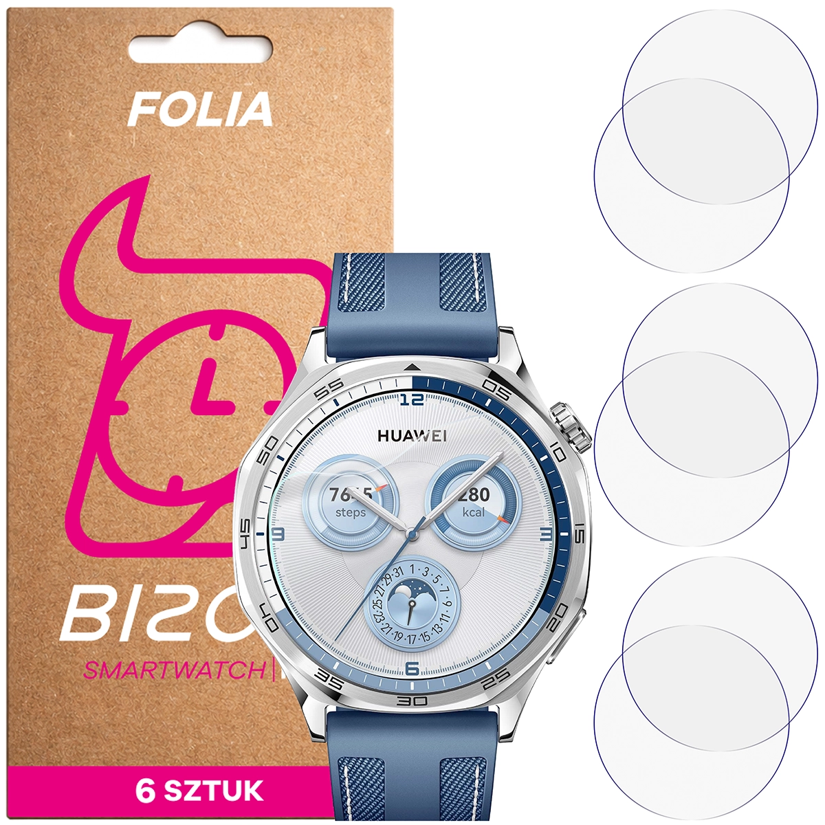 Folia hydrożelowa Bizon Watch Film HydroFlex dla Huawei Watch GT 5 46 mm