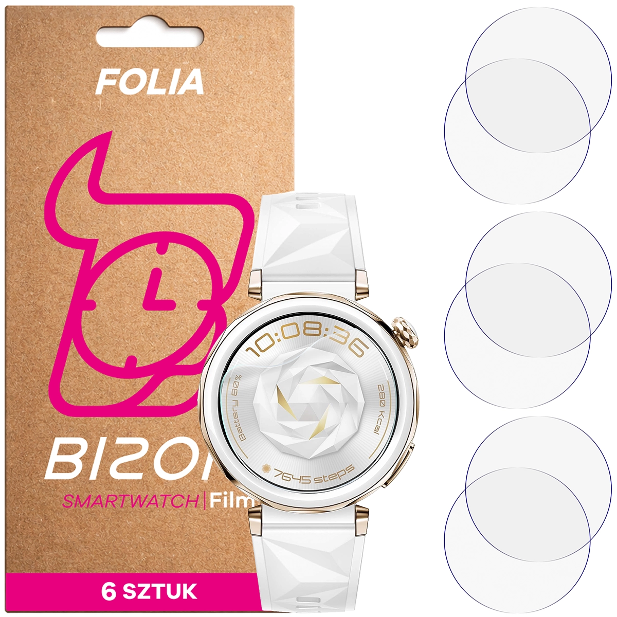 Folia hydrożelowa Bizon Watch Film HydroFlex dla Huawei Watch GT 5 Pro 42 mm