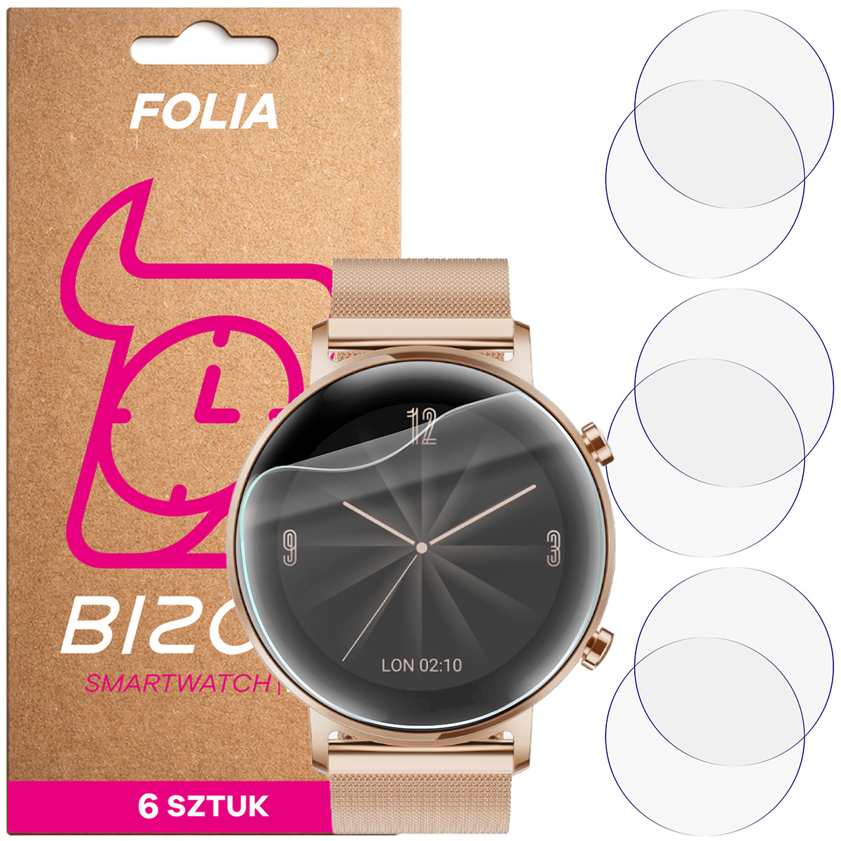 Folia hydrożelowa Bizon Watch Film HydroFlex dla Huawei Watch GT 2 42 mm