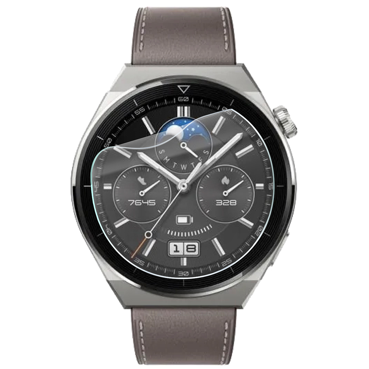Folia hydrożelowa Bizon Watch Film HydroFlex do Huawei Watch GT 3 Pro 46 mm na zegarku