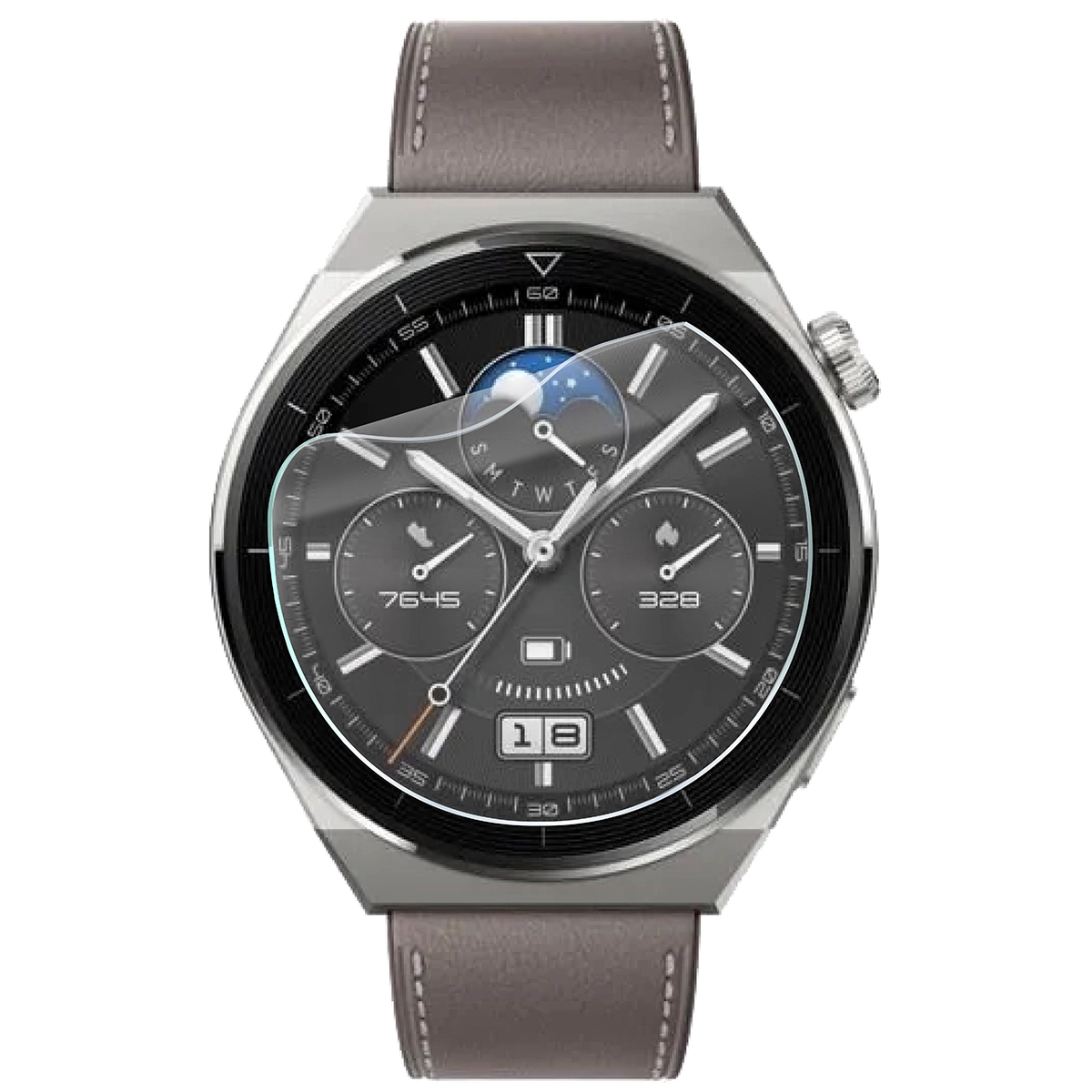 Folia hydrożelowa Bizon Watch Film HydroFlex do Huawei Watch GT 3 Pro 46 mm na zegarku
