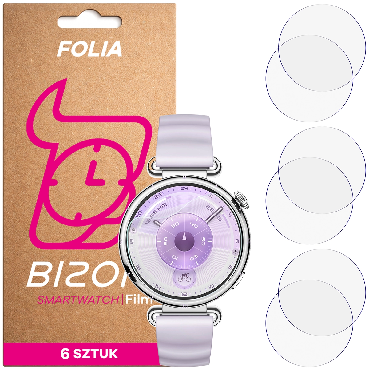 Folia hydrożelowa Bizon Watch Film HydroFlex dla Huawei Watch GT6 41 mm