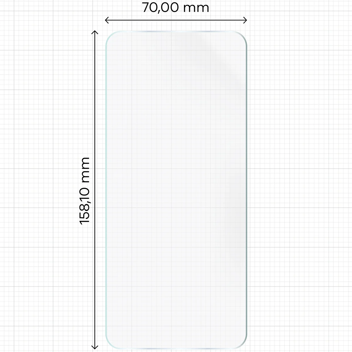 Miarka z wymiarami folii hydrożelowej Bizon Film Hydrogel Front Duo do Huawei nova 14 Pro
