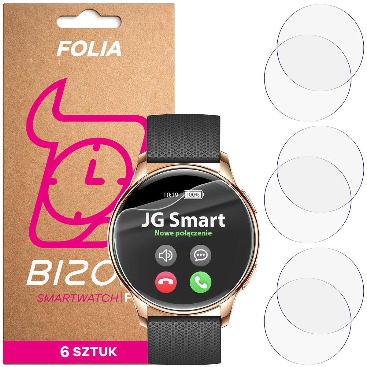 Folia hydrożelowa Bizon Watch Film HydroFlex dla JG Smart V11 / Y11