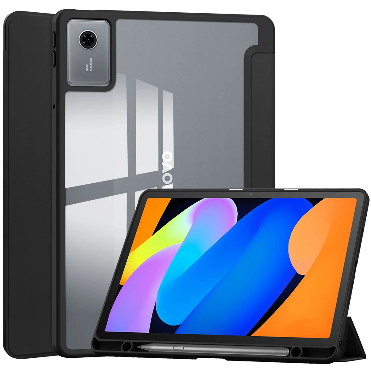 Dedykowany slot na rysik w etui Bizon Tab Case Clear Matt do Lenovo Idea Tab 11