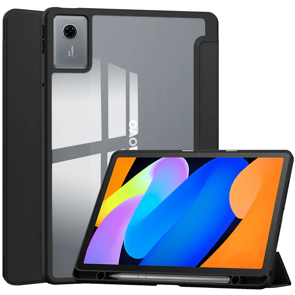Dedykowany slot na rysik w etui Bizon Tab Case Clear Matt do Lenovo Idea Tab 11