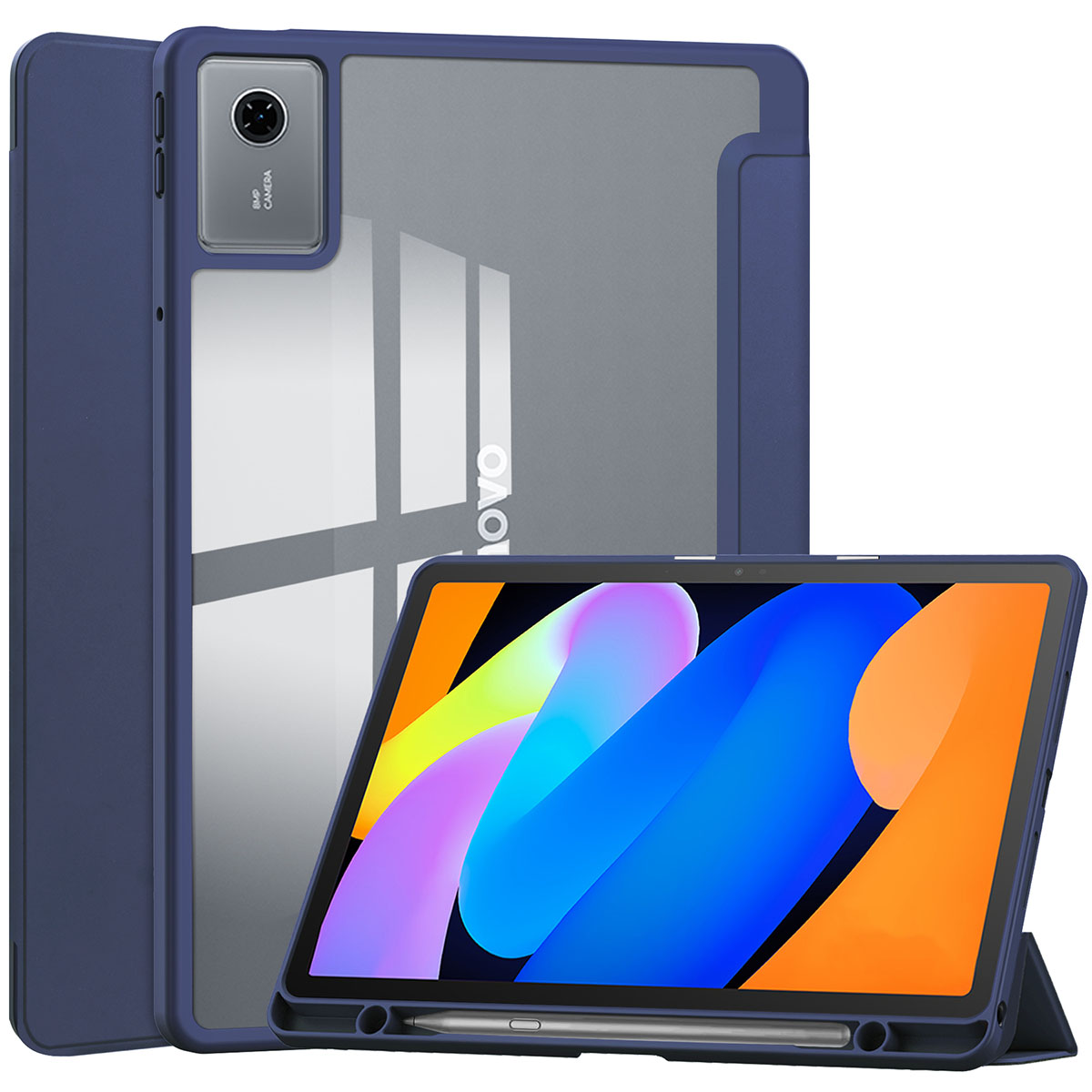 Dedykowany slot na rysik w etui Bizon Tab Case Clear Matt do Lenovo Idea Tab 11