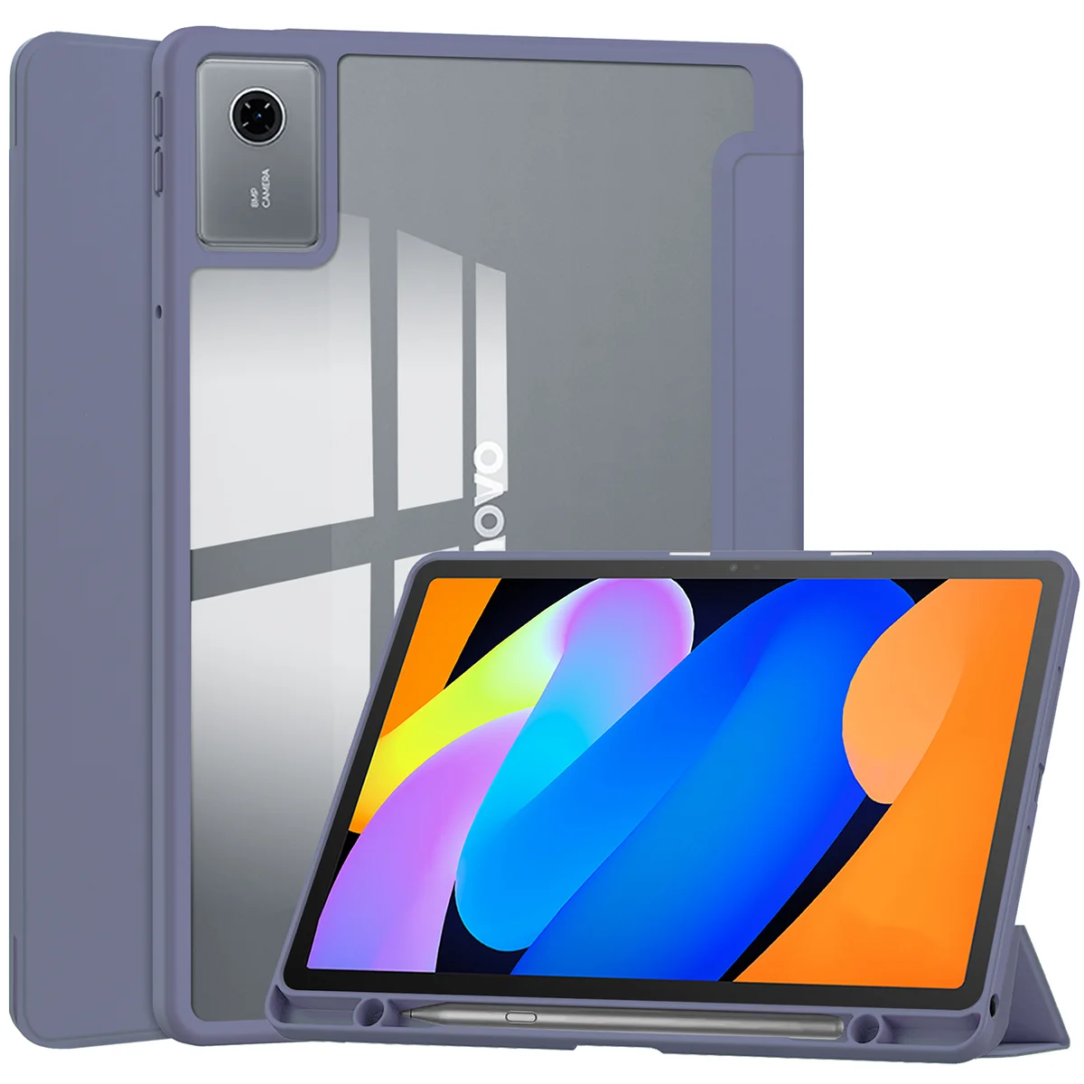 Dedykowany slot na rysik w etui Bizon Tab Case Clear Matt do Lenovo Idea Tab 11