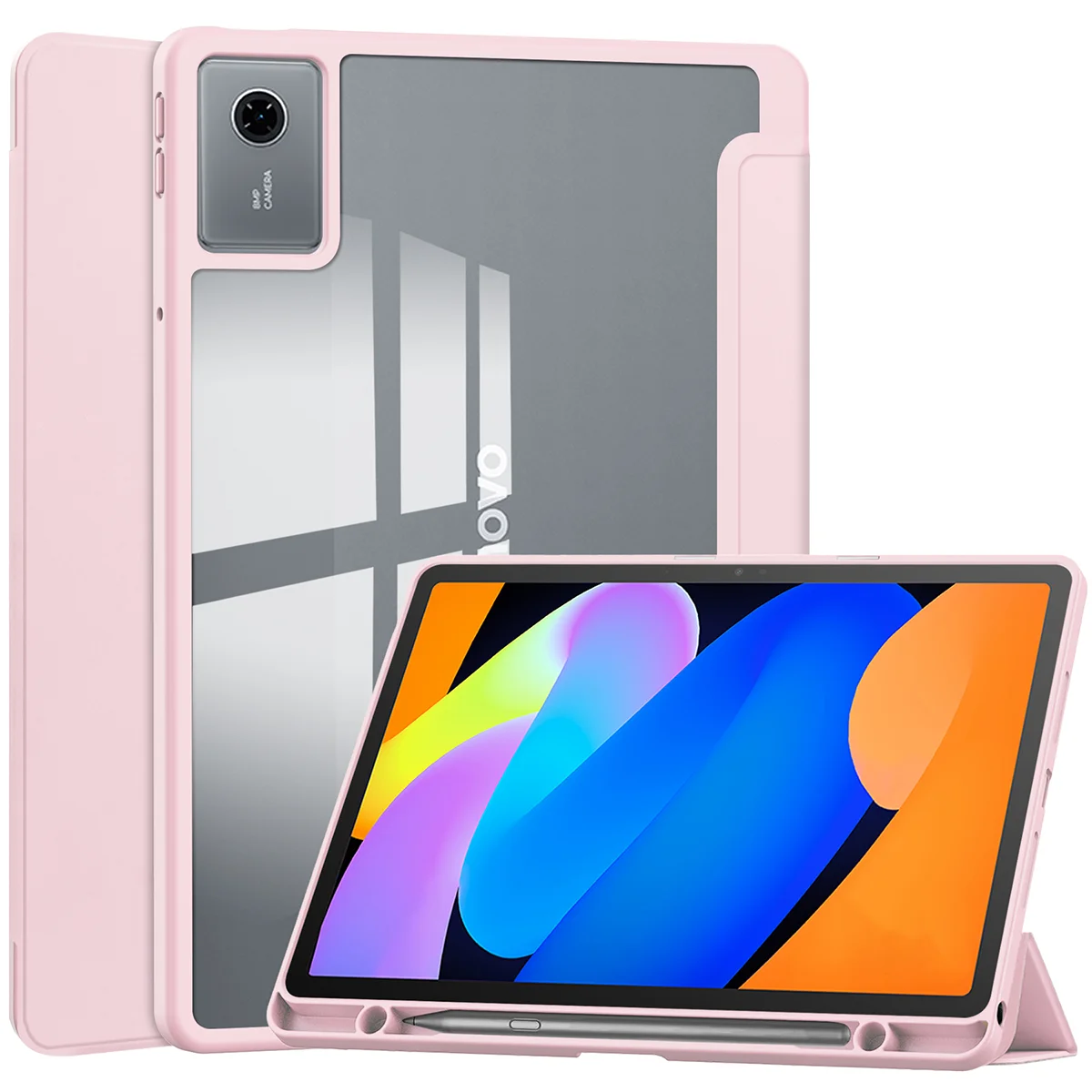 Dedykowany slot na rysik w etui Bizon Tab Case Clear Matt do Lenovo Idea Tab 11