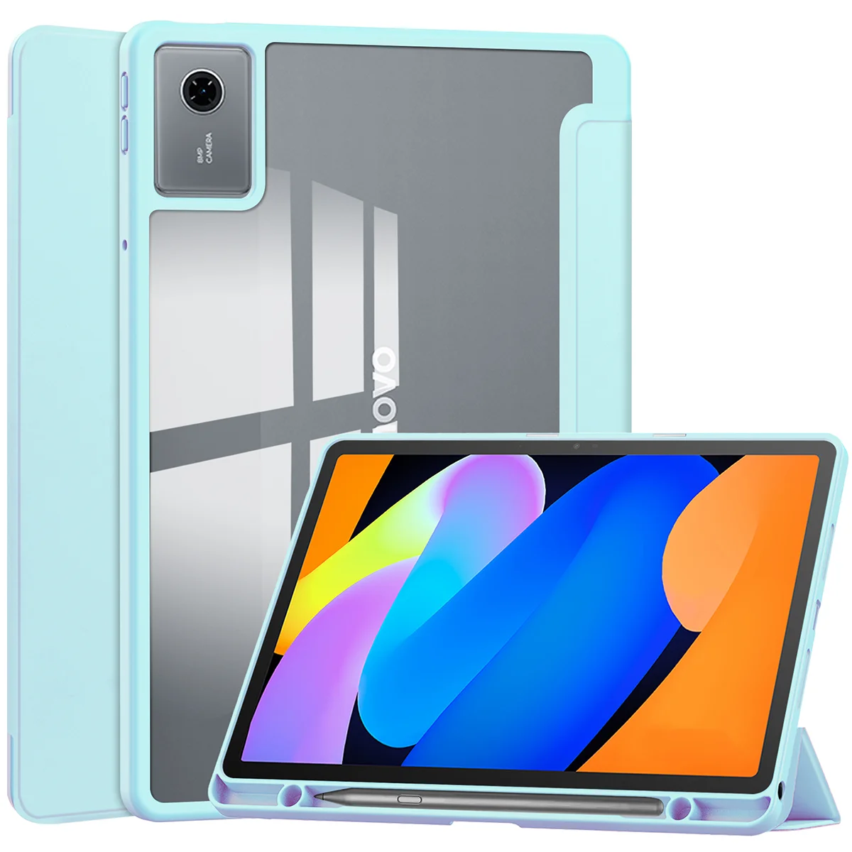 Dedykowany slot na rysik w etui Bizon Tab Case Clear Matt do Lenovo Idea Tab 11