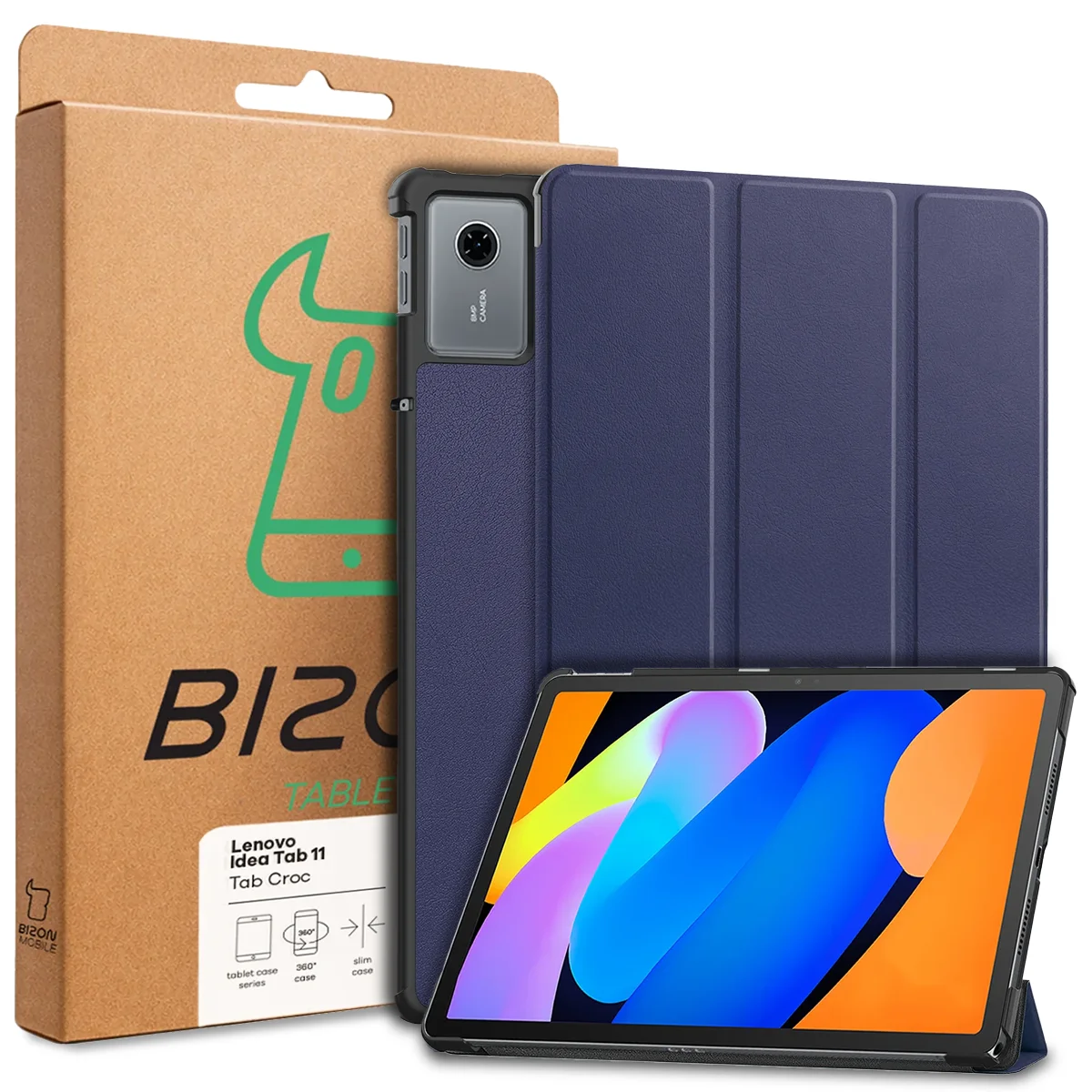 Przód pudełka Bizon Case z dedykowaną etykietą do Lenovo Idea Tab 11