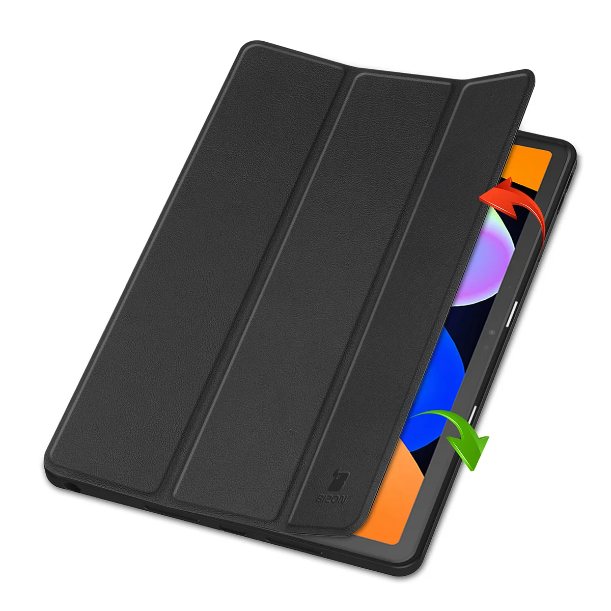 Dwa etui stojące na podwyższeniach, ukazujące funkcję zmiany w podstawkę do Lenovo Idea Tab 11