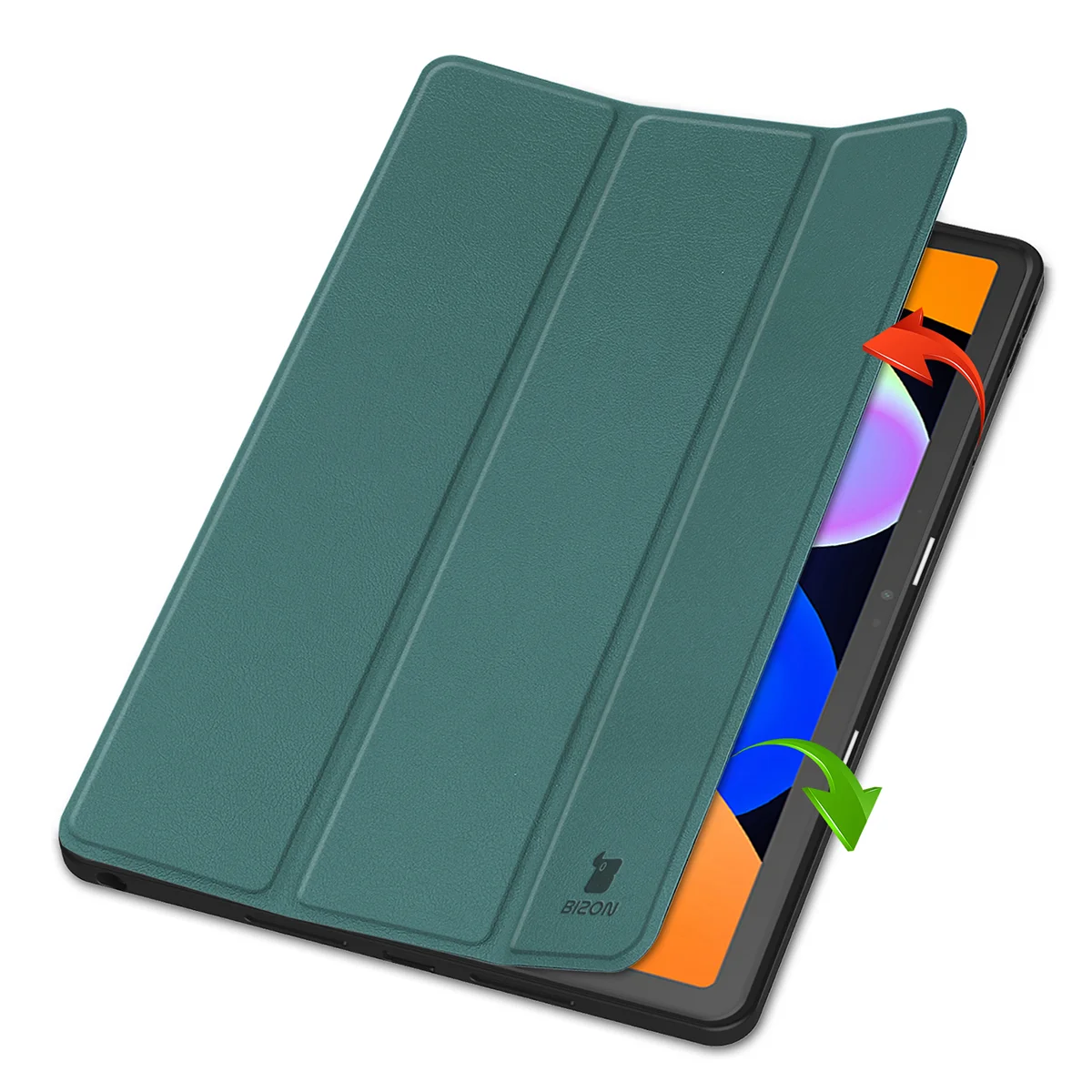 Dwa etui stojące na podwyższeniach, ukazujące funkcję zmiany w podstawkę do Lenovo Idea Tab 11