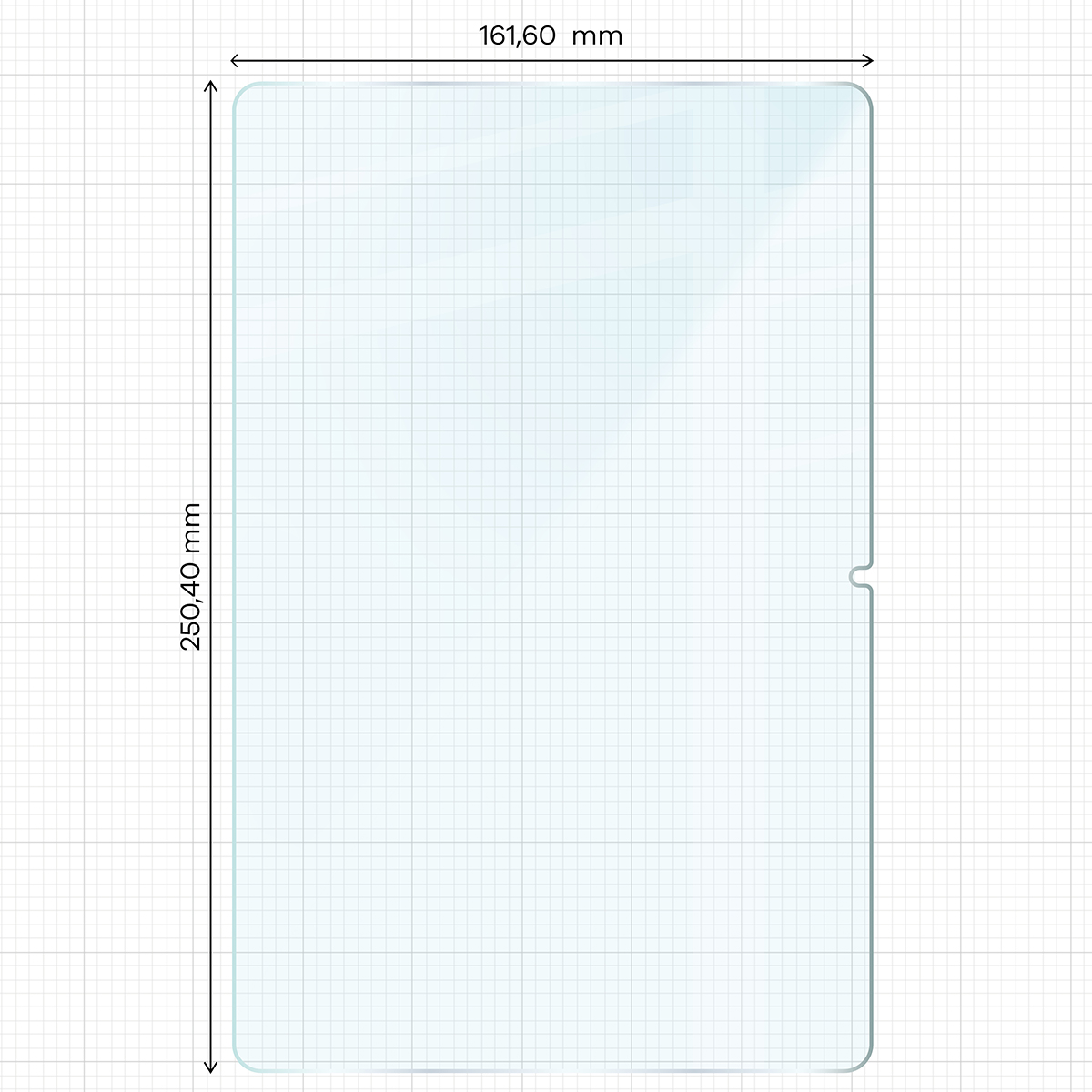 Miarka z wymiarami szkła Bizon Tab Glass Clear Duo do Lenovo Idea Tab 11