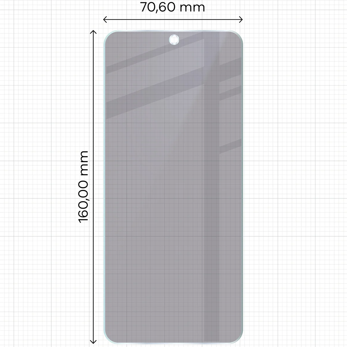 Wymiary szkła Bizon Hybrid Shadow do Motorola Moto G17 Power