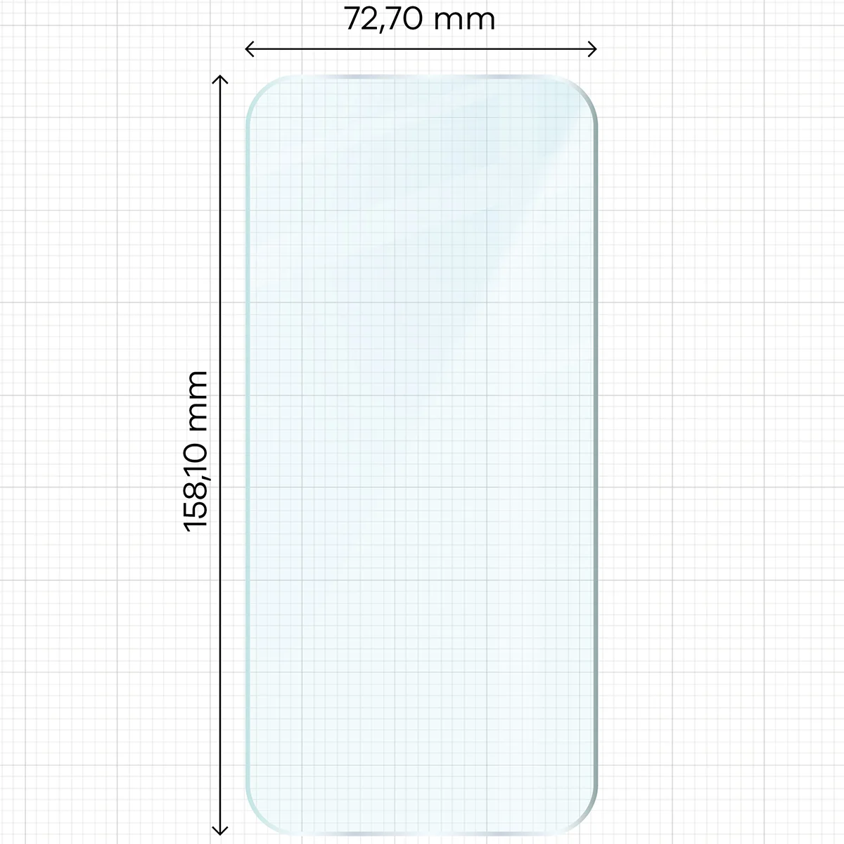 Miarka z wymiarami szkła hartowanego Bizon Glass Clear Duo do Motorola Moto G67 5G / G77 5G / G87 5G