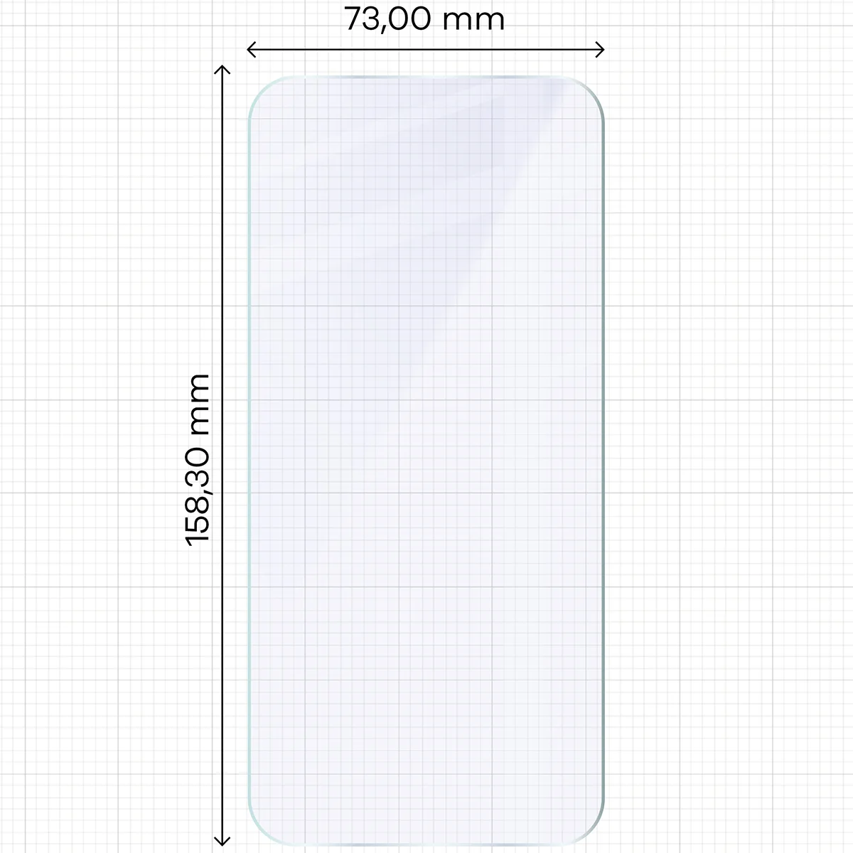 Miarka z wymiarami szkła hybrydowego Bizon Hybrid Mule Duo do Motorola Moto G67 5G