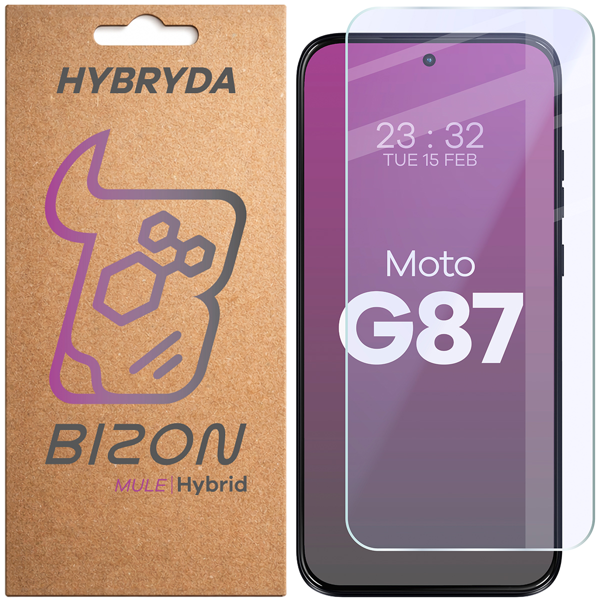Szkło hybrydowe na ekran Bizon Hybrid Mule do Motorola Moto G87 5G