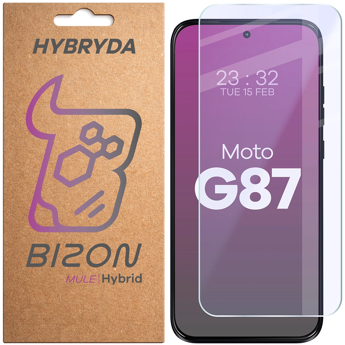 Szkło hybrydowe na ekran Bizon Hybrid Mule do Motorola Moto G87 5G
