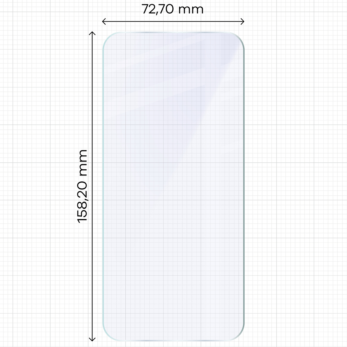 Miarka z wymiarami szkła hybrydowego Bizon Hybrid Mule do Motorola Moto G87 5G