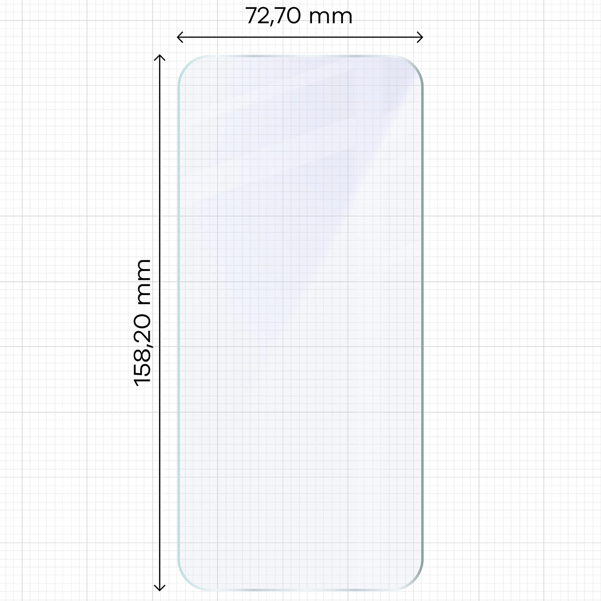 Miarka z wymiarami szkła hybrydowego Bizon Hybrid Mule do Motorola Moto G87 5G