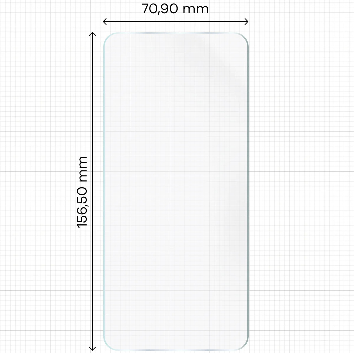 Miarka z wymiarami folii hydrożelowej Bizon Film Hydrogel Front Duo do Motorola Edge 70 Fusion