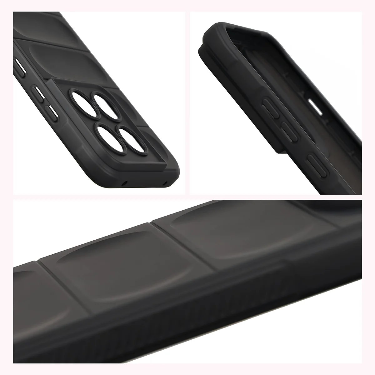 Teksturowane boki i podwyższone krawędzie ekranu i aparatu w etui Bizon Case Tur do Motorola Edge 70 Pro