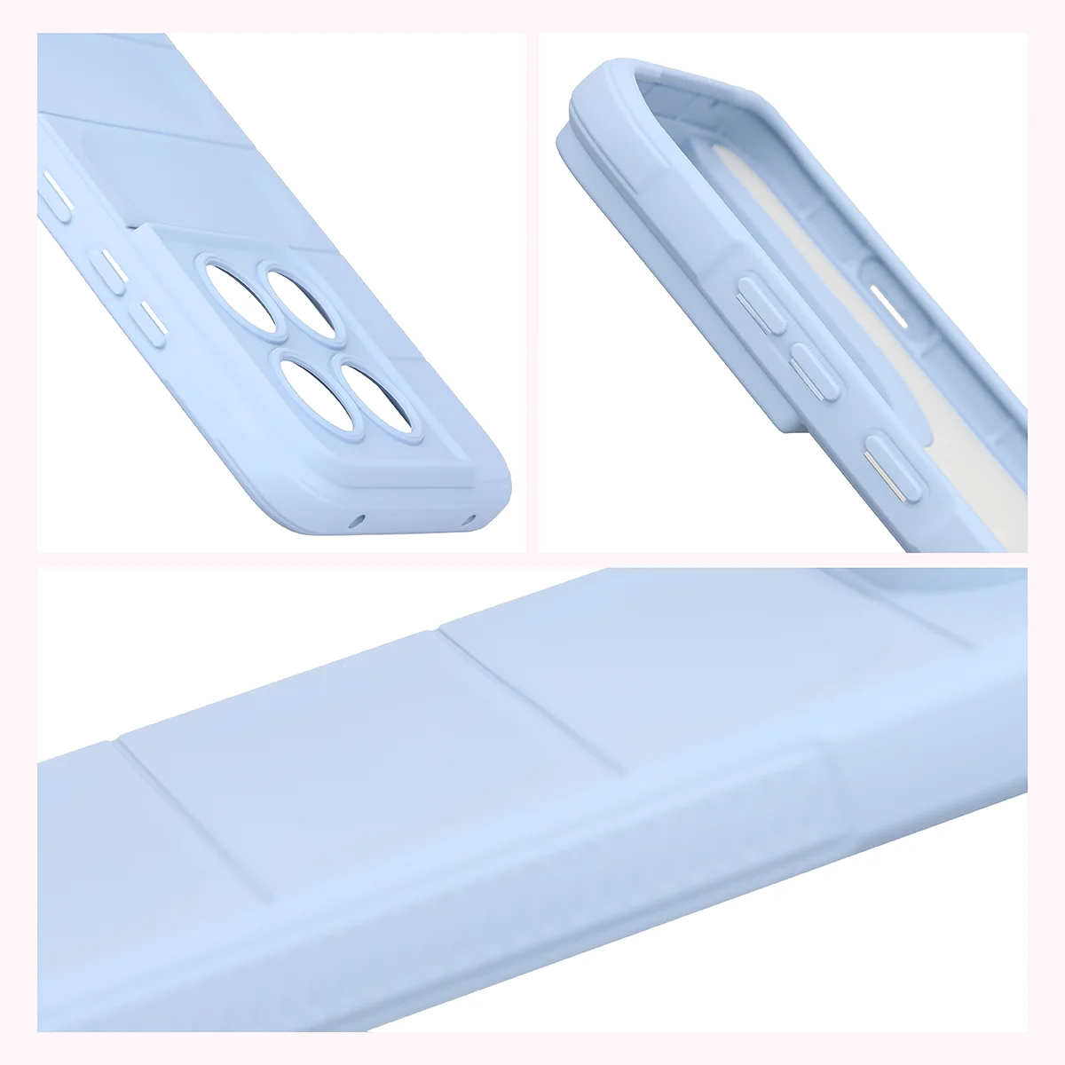 Teksturowane boki i podwyższone krawędzie ekranu i aparatu w etui Bizon Case Tur do Motorola Edge 70 Pro