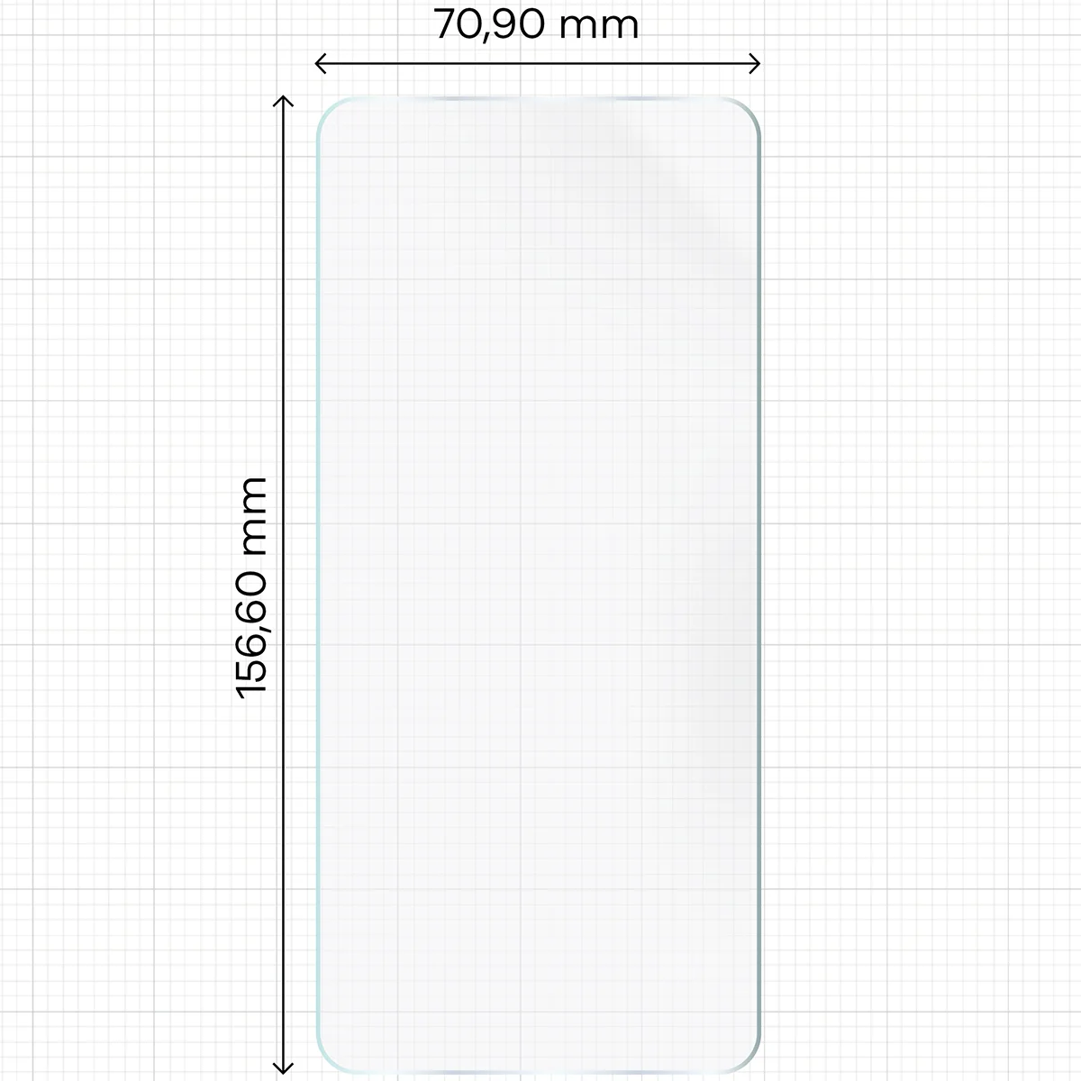 Miarka z wymiarami folii hydrożelowej Bizon Film Hydrogel Front Duo do Motorola Edge 70 Pro