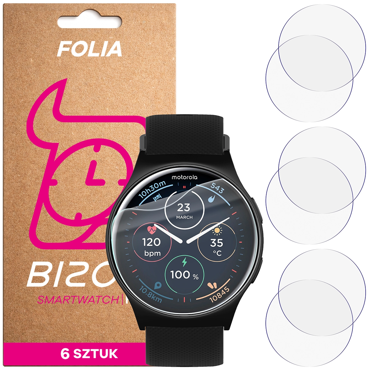 Folia hydrożelowa Bizon Watch Film HydroFlex dla Motorola Moto Watch 120