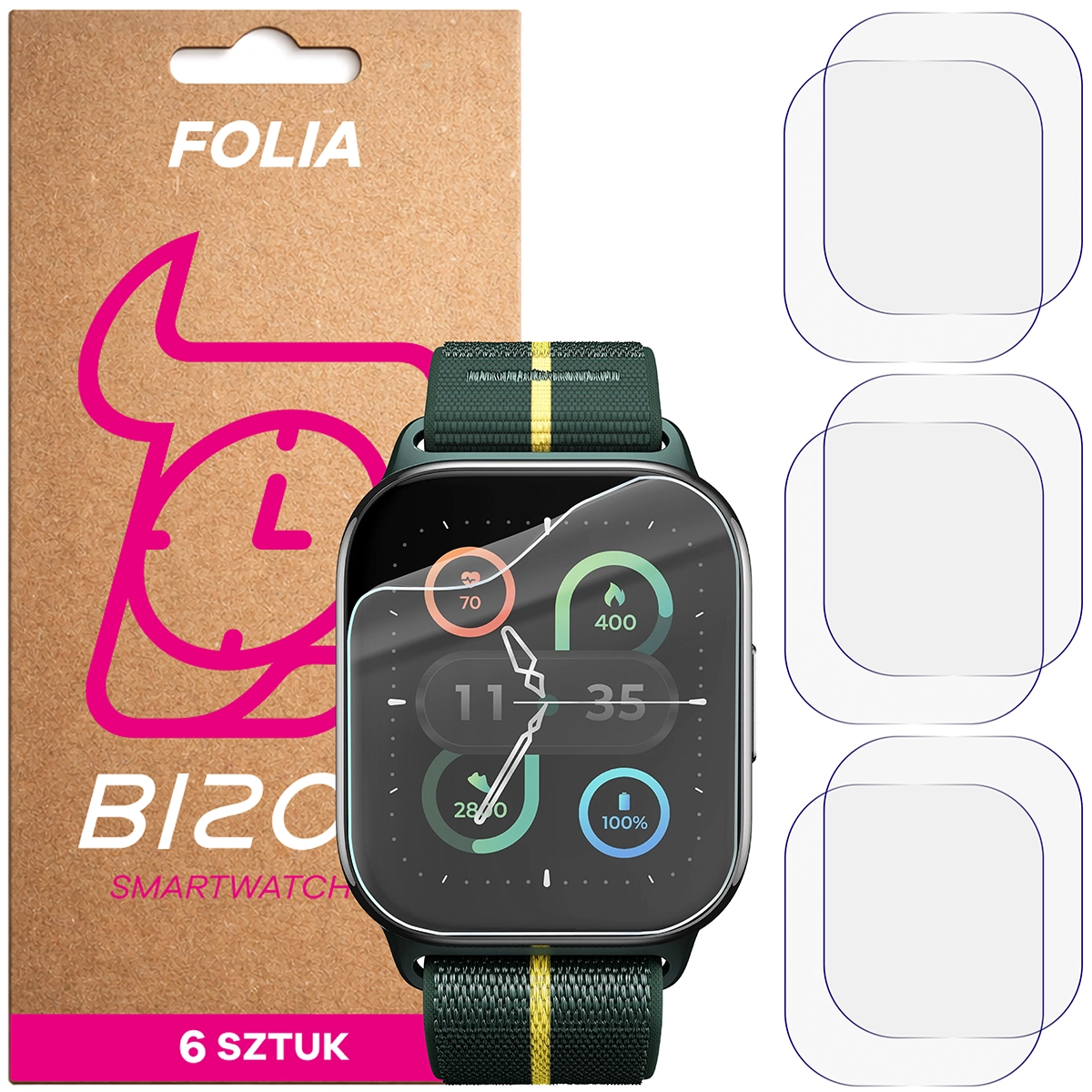 Folia hydrożelowa Bizon Watch Film HydroFlex dla Motorola Moto Watch Fit