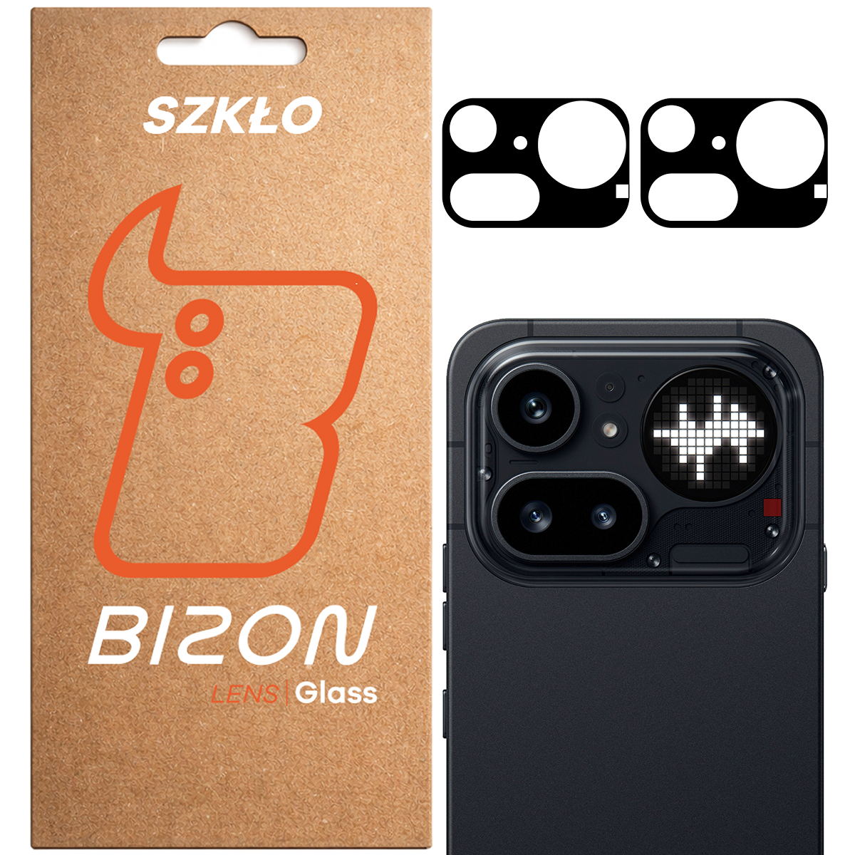 Pudełko i 2 sztuki szkła na aparat Bizon Glass Lens do Nothing Phone (4a) Pro