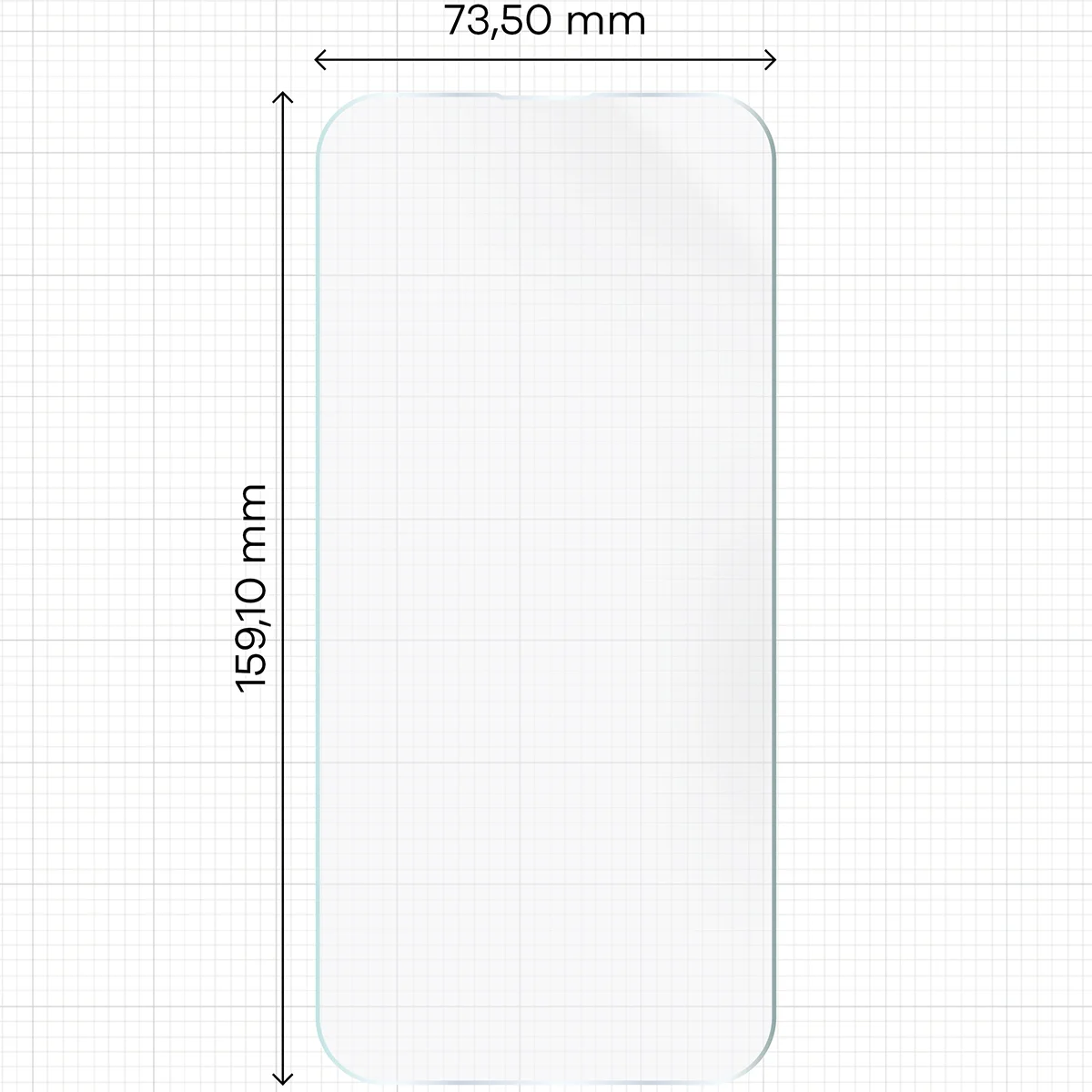 Miarka z wymiarami folii hydrożelowej Bizon Film Hydrogel Front Duo do Nothing Phone (4a) / (4a) Pro
