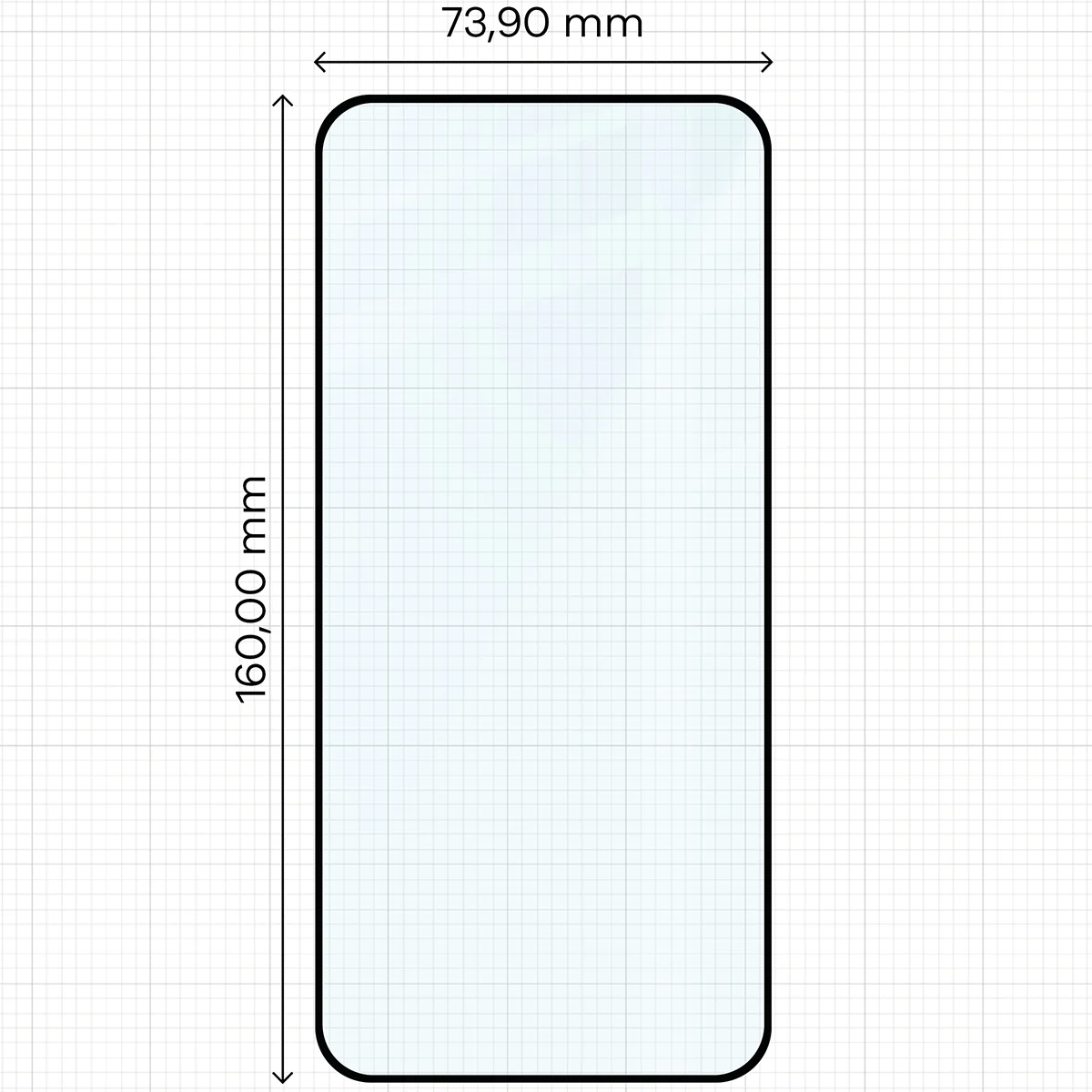 Miarka z wymiarami szkła hartowanego Bizon Glass Edge do Nothing Phone (4a)