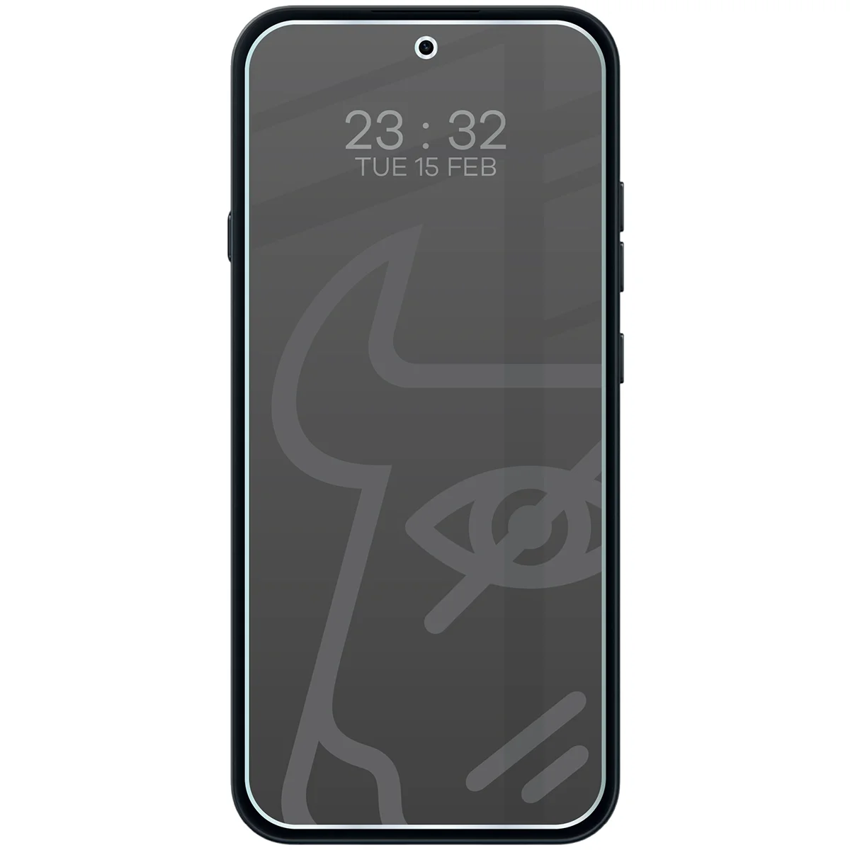 Wizualizacja szkła Hybrid Shadow nałożonego na telefon Nothing Phone (4a)