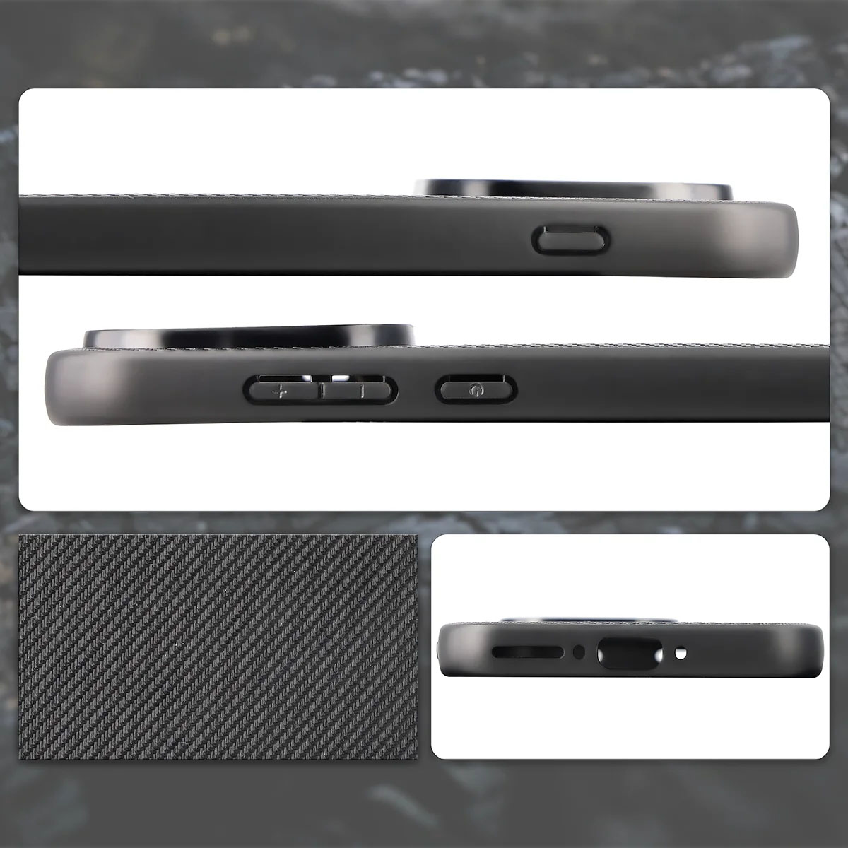 Wycięcia, zintegrowane osłony i struktura etui Bizon Case CarbO do OnePlus 15
