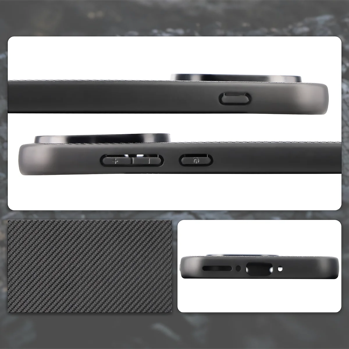 Wycięcia, zintegrowane osłony i struktura etui Bizon Case CarbO do OnePlus 15