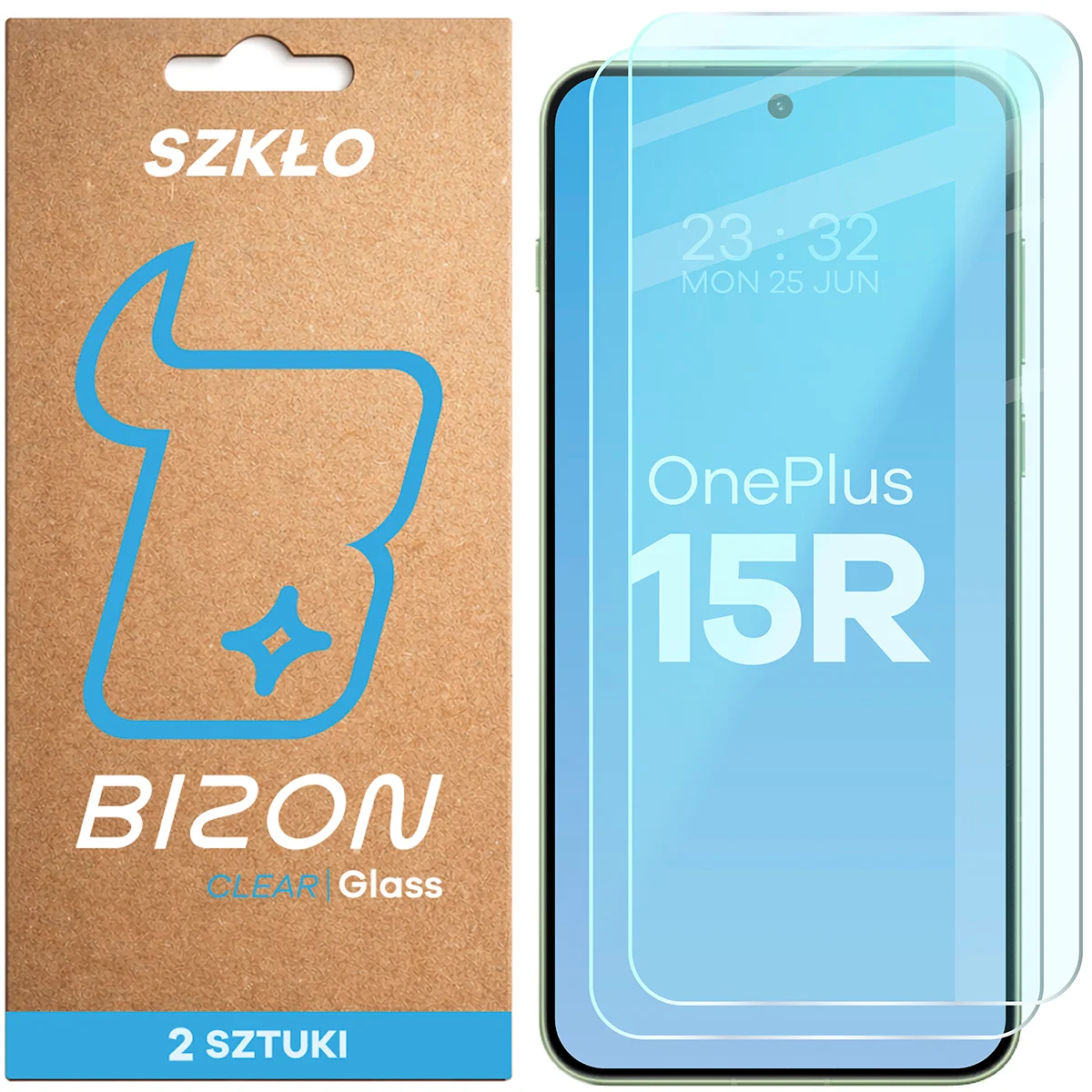 Szkło hartowane Bizon Glass Clear Duo do OnePlus 15R, 2 sztuki
