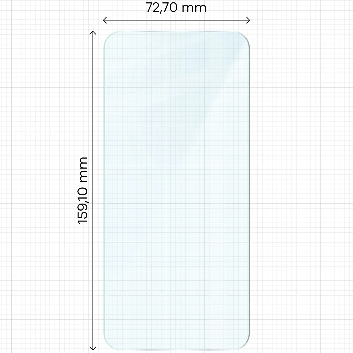 Miarka z wymiarami szkła hartowanego Bizon Glass Clear Duo do OnePlus 15R