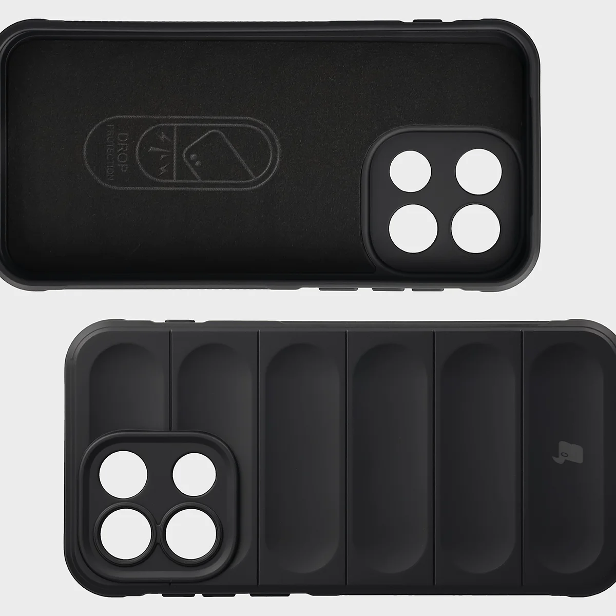 Wyściółka z mikrofibry, wyżłobienia na pleckach i wzmocnione narożniki w etui Bizon Case Tur do OnePlus Nord 6
