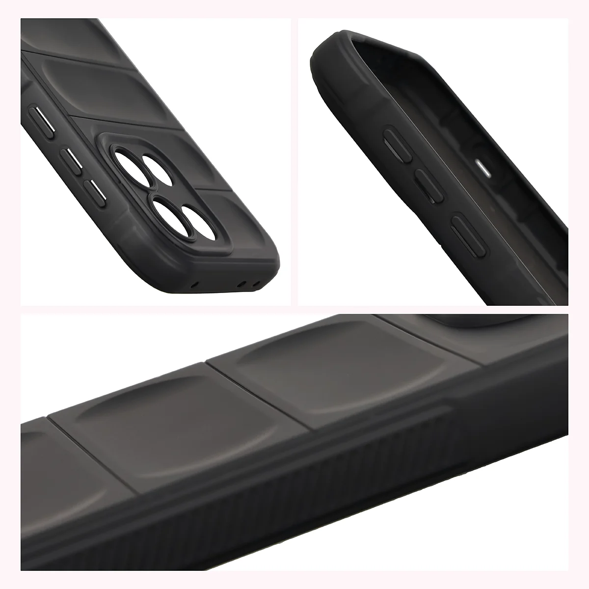Teksturowane boki i podwyższone krawędzie ekranu i aparatu w etui Bizon Case Tur do OnePlus Nord 6